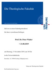Gedenkgottesdienst Prof. Dr. Walter